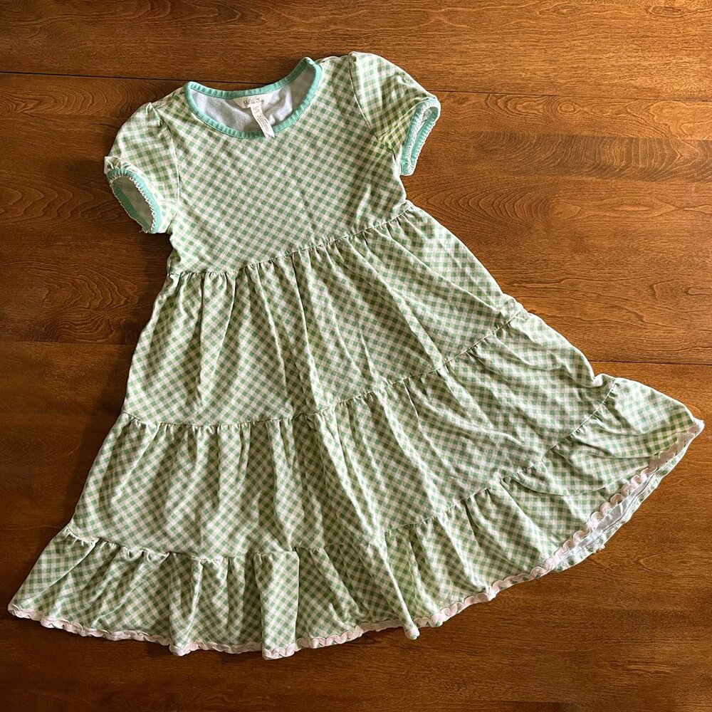 Matilda Jane green gingham tiered dress 10